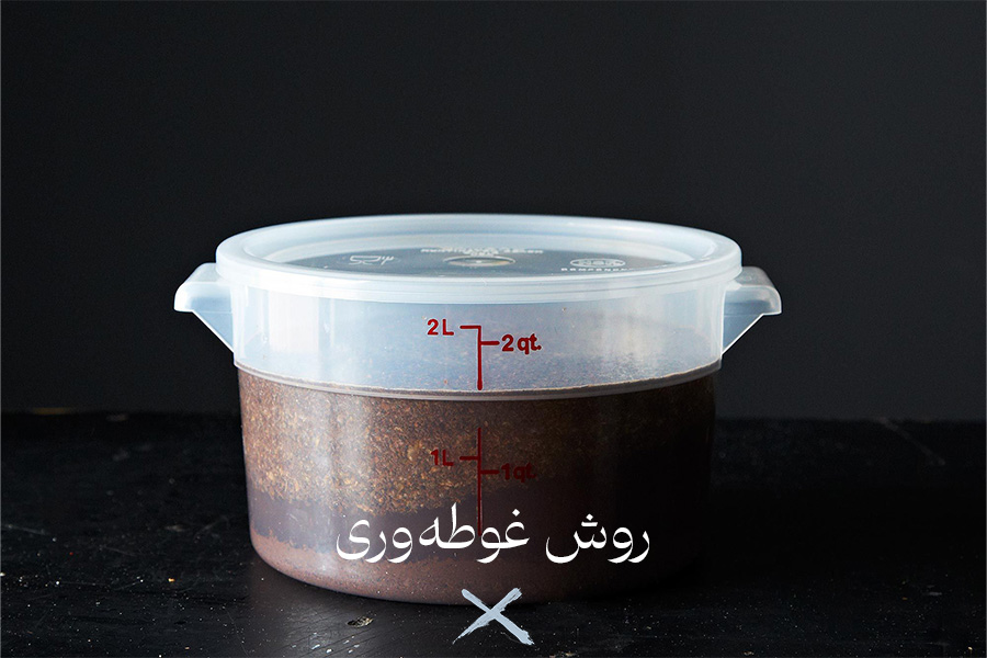 روش دم‌آوری قهوه سرددم به صورت غوطه‌وری