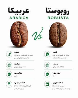 عربیکا یا روبوستا؟ تفاوت قهوه عربیکا و روبوستا + راهنمای کامل انتخاب